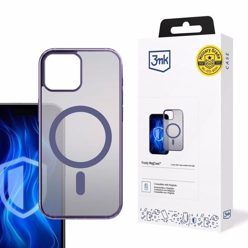 3mk ochranný kryt Frosty MagCase Purple pre Apple iPhone 13