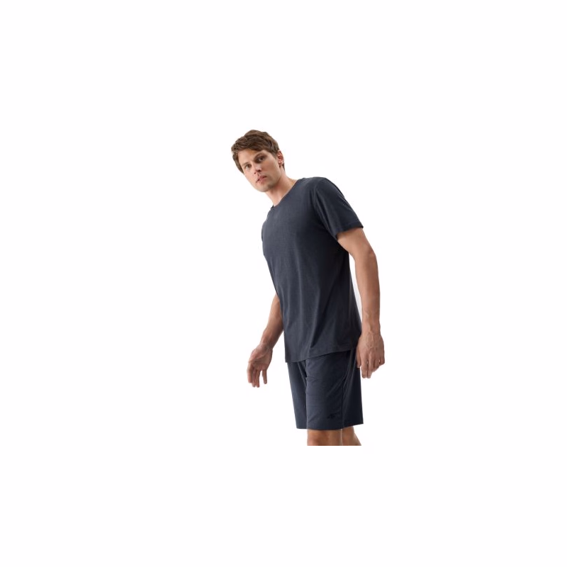 Pánske tréningové tričko s krátkym rukávom 4F TSHIRT FNK M1344-22M-ANTHRACITE MELANGE