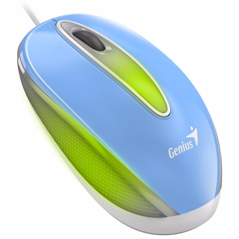 Genius DX-Mini / Myš, drôtová, optická, 1000DPI, 3 tlačidlá, USB, RGB LED, modrá