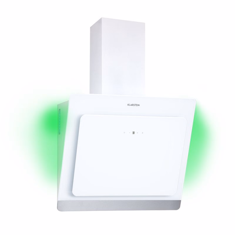Klarstein Aurora Eco 90, digestor, 90 cm, nástenný, 550 m³/h, A+, dotykové ovládanie, biely