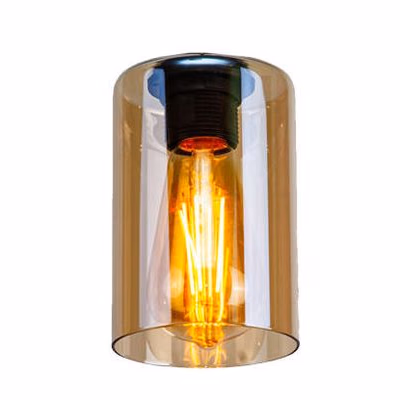 Hnedé sklenené tienidlo E27 pre bistro lampu
