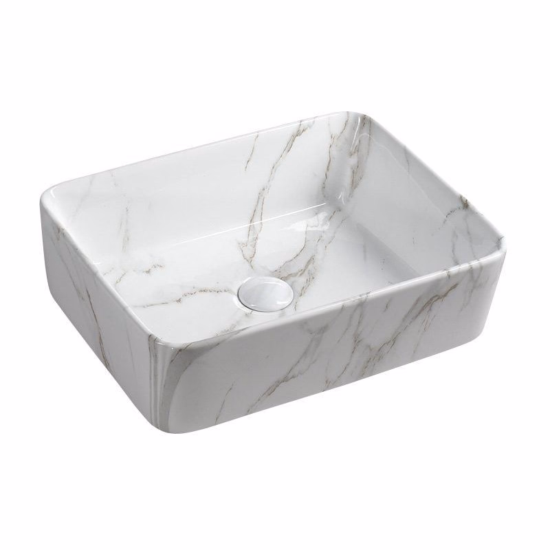 SAPHO - DALMA keramické umývadlo na dosku, 48x38cm, carrara 517