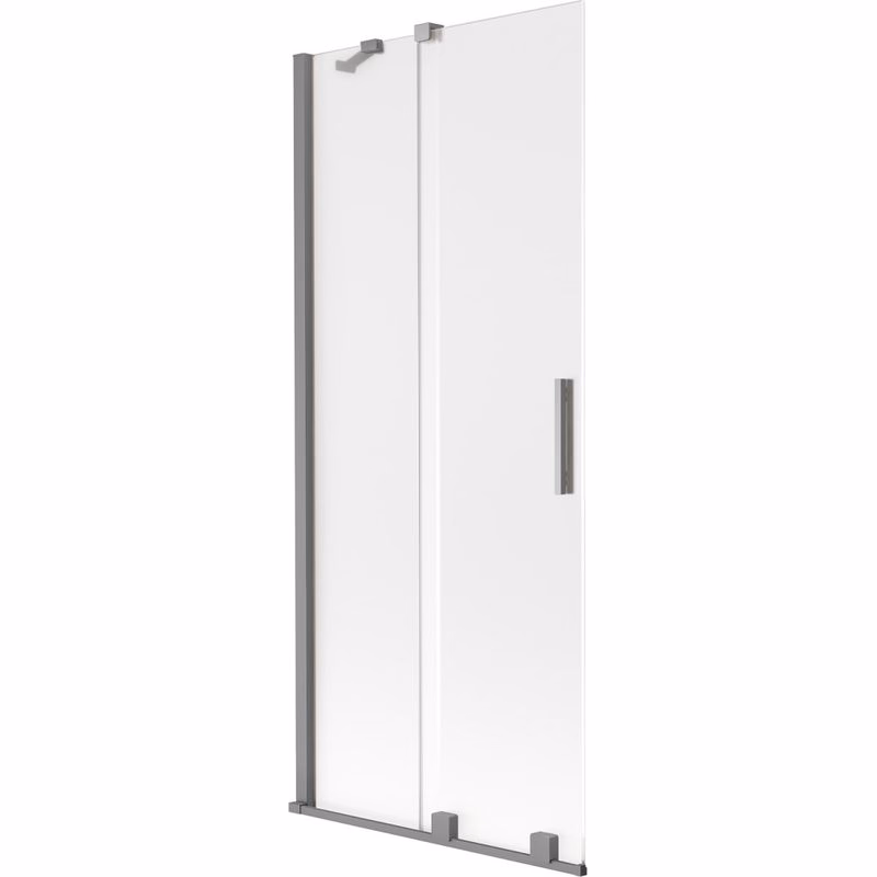MEXEN/S - Velár dvojkrídlová posuvná vaňová zástena 80 x 150, dekor, grafit metal 896-080-000-31-95