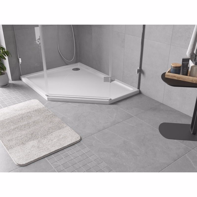 MEXEN - Flow päťboká sprchová vanička slim ľavá 100 x 80, biela lesk 46P108010L