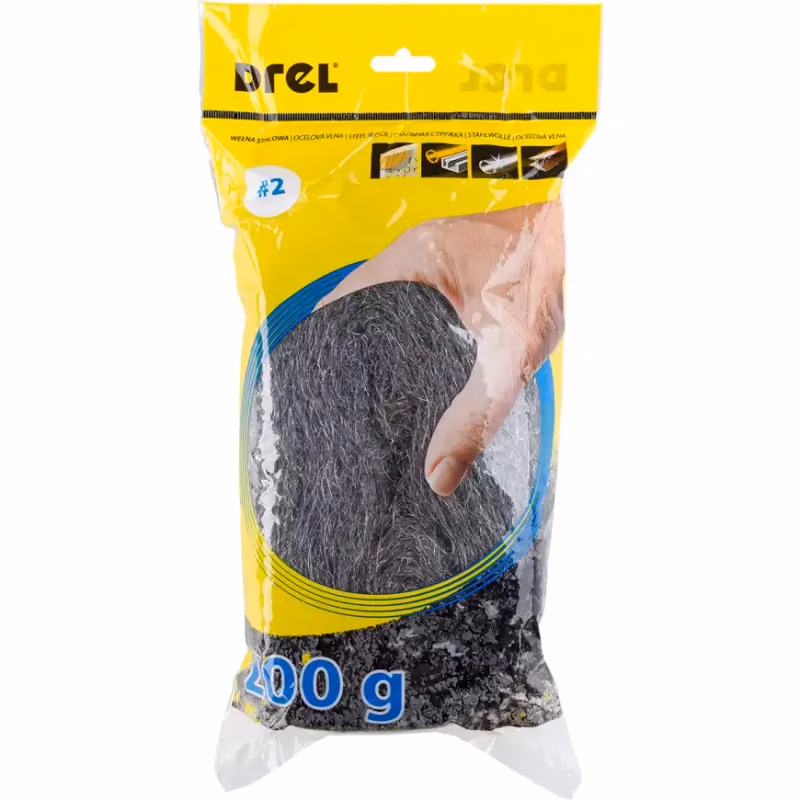 Oceľová brúsna vlna, P 2, 200 g, Drel
