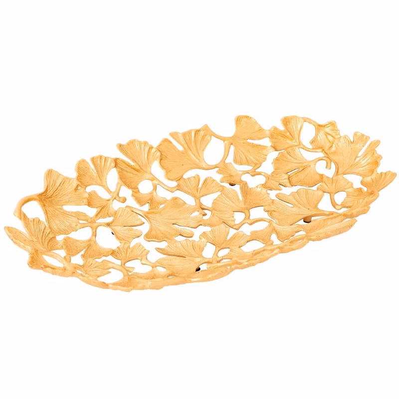 Ginkgo miska zlatá 40x26 cm