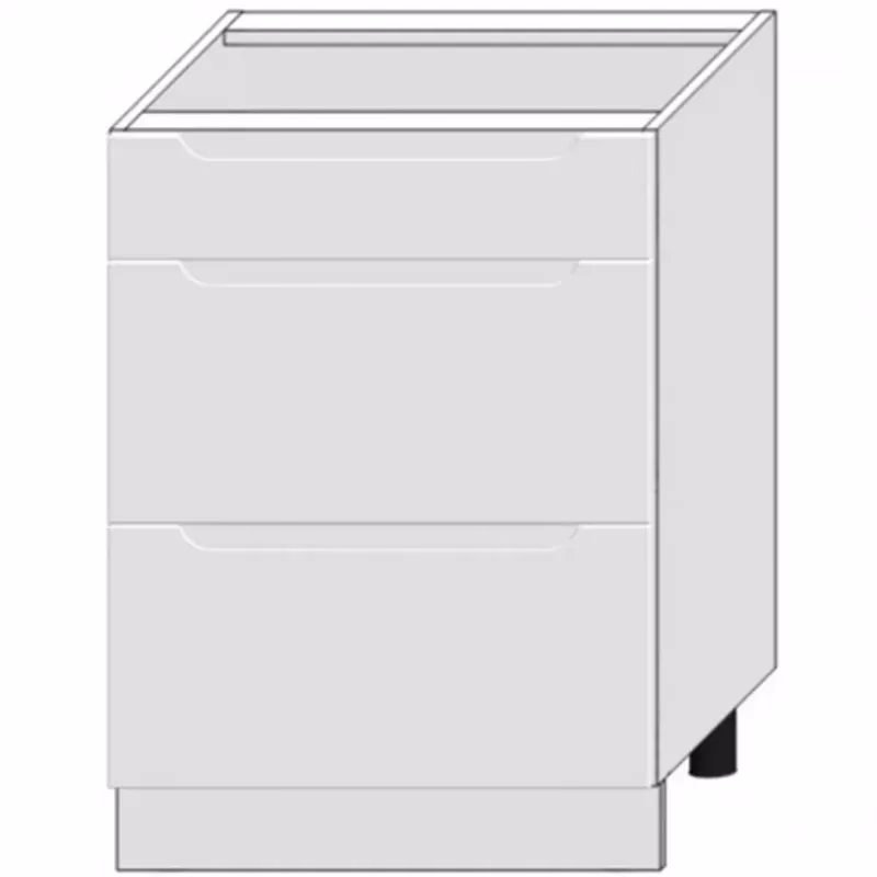 Kuchynská skrinka Zoya D60s/3 Biely hrášok / Biely