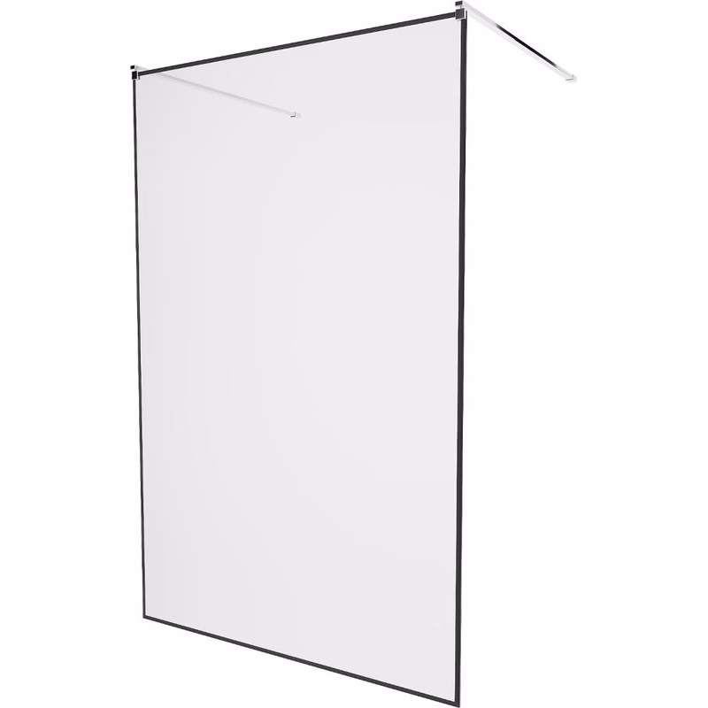 MEXEN/S - KIOTO samostatne stojaca sprchová zástena 110 x 200, transparent/čierna vzor 8 mm, chróm 800-110-002-01-70