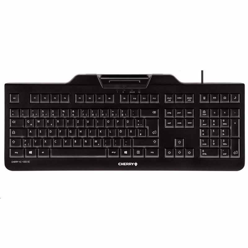 CHERRY klávesnica s čítačkou kariet KC 1000 SC/ USB/ ISO 7816 podporované karty/ čierna/ CZ layout