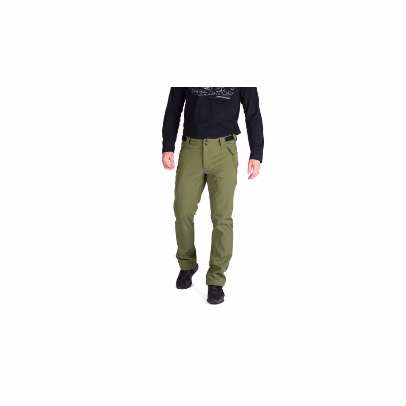Pánske turistické softshellové nohavice NORTHFINDER MAURO-349olive