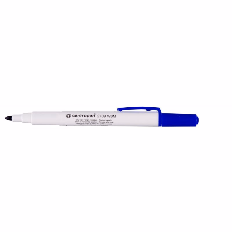 Značkovač Centropen 2709 na biele tabule modrý valcový hrot 1,8 mm