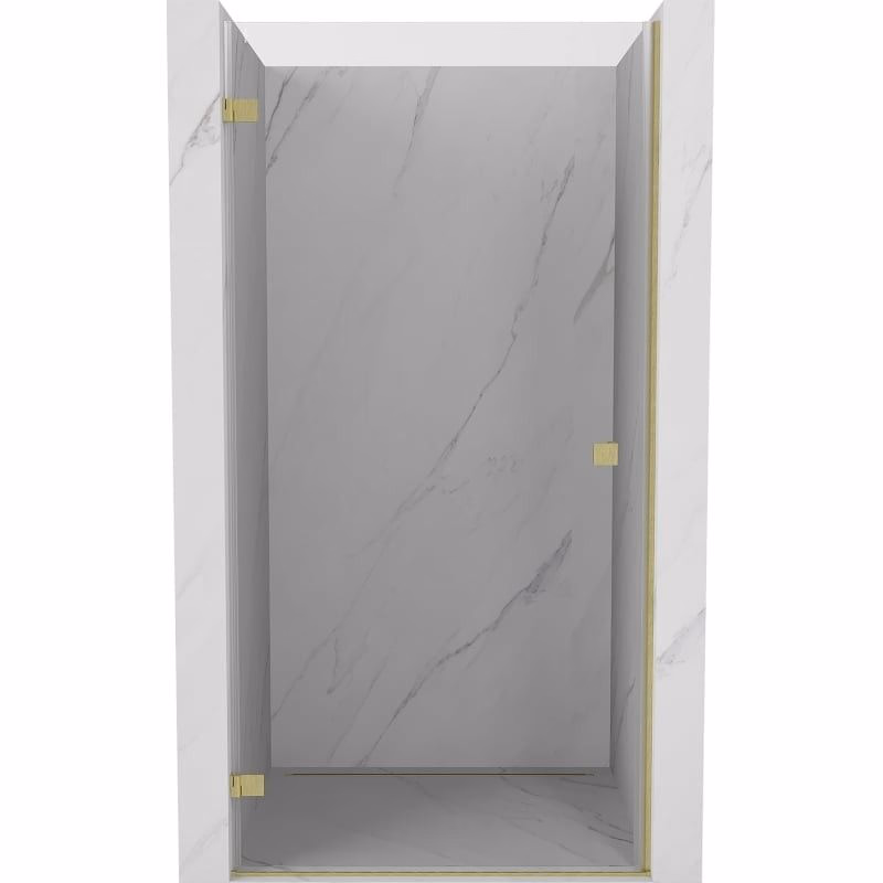 MEXEN/S - Lunar-B sprchové dvere krídlové ľavé 95, transparent, zlatá kartáčovaná 832-095-000-55-00-L