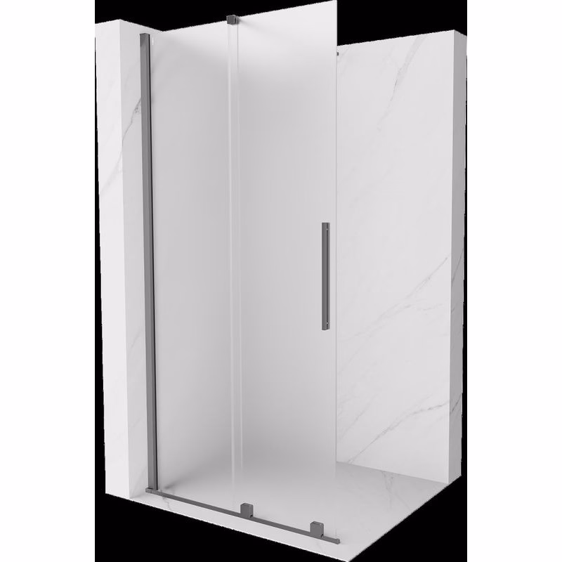 MEXEN/S - Velar Sprchová zástena posuvná Walk-in 80 x 200, dekor 8 mm, grafit metal 871-080-000-33-95