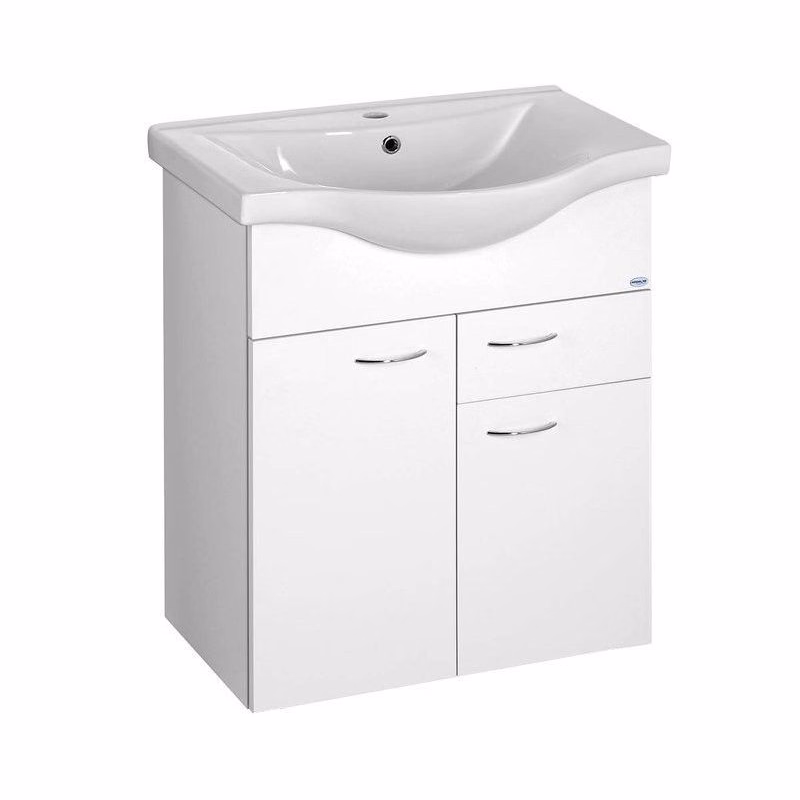 AQUALINE - KERAMIA FRESH umývadlová skrinka, 1 zásuvka, 60,6x74x34cm, biela 50064A