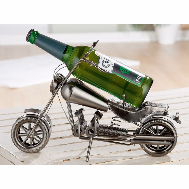 Kovový stojan na fľašu „Motorrad“, 25 cm