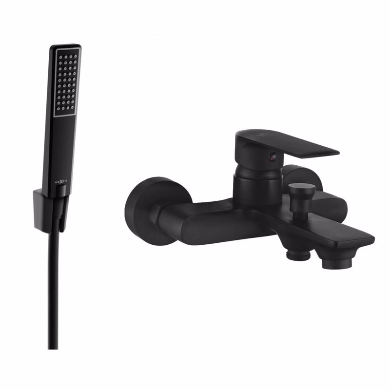 MEXEN/S - R72 Royo vaňová batéria so sprchou set, čierna 7223R72-70