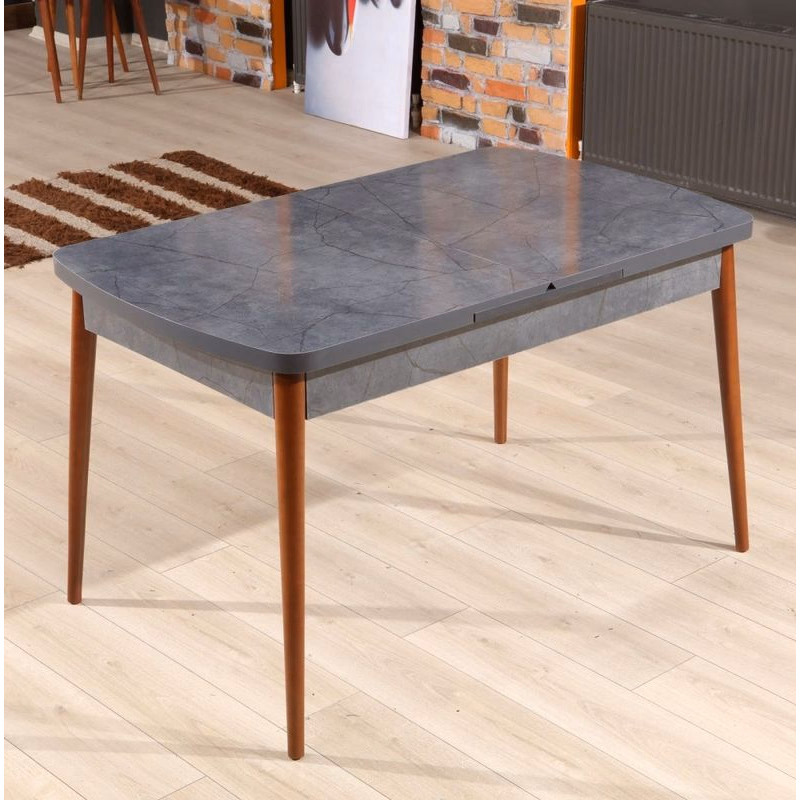 Extendable Dining Table Aris - Anthracite, Walnut