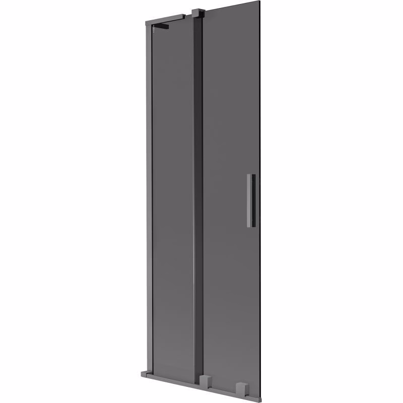 MEXEN/S - Velar L dvojkrídlová posuvná vaňová zástena 70 x 150, grafit, grafit metal 896-070-003-41-95
