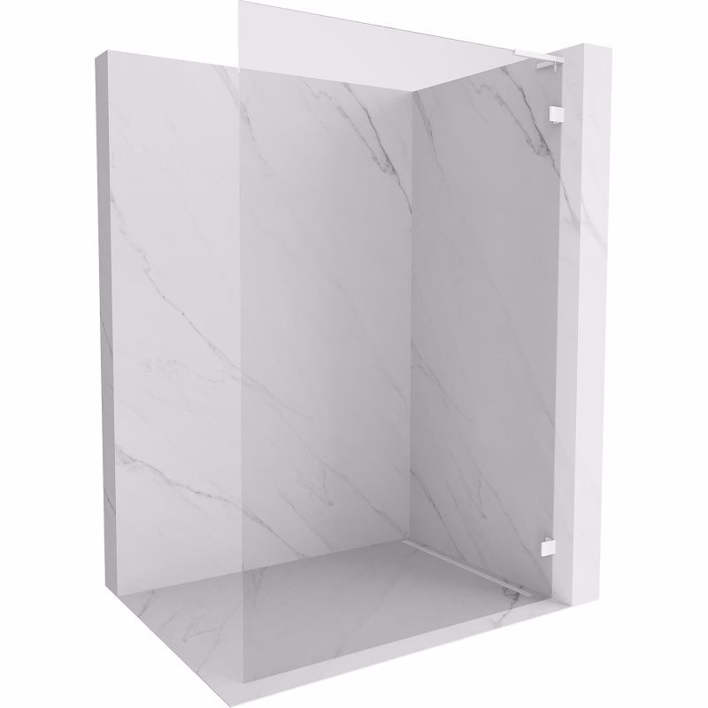 MEXEN/S - Lunar L Sprchová zástena WALK-IN pravá 70 x 200, transparent 8 mm, biela 830L-070-000-20-00-P