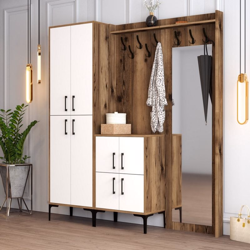Predsieňová stena Berlin ABC - Walnut, White