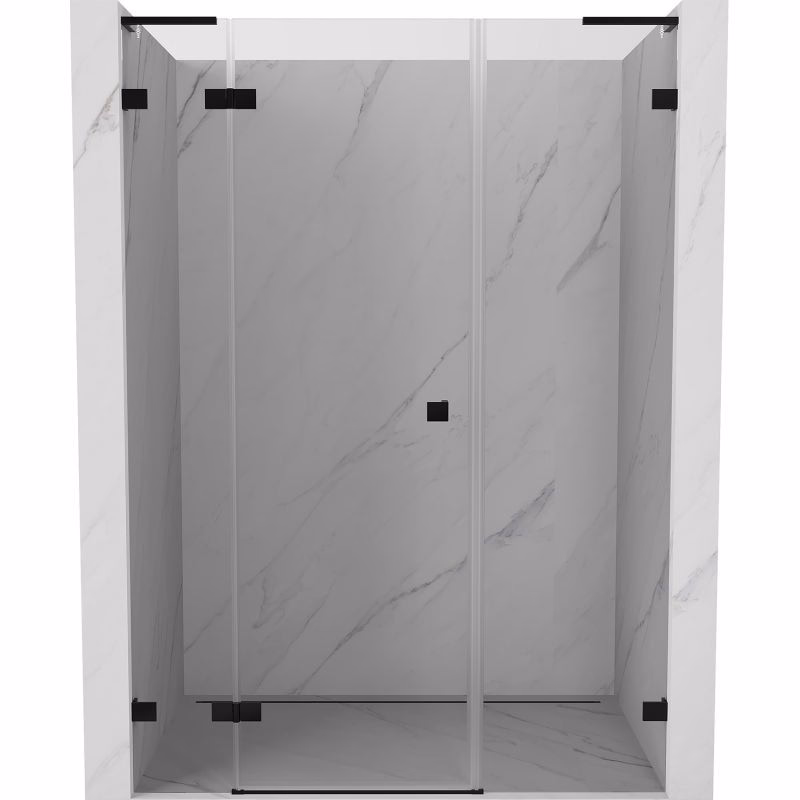 MEXEN/S - Lunar L sprchové dvere krídlové ľavé 150, transparent, čierna 834SL-150-050-70-00-L