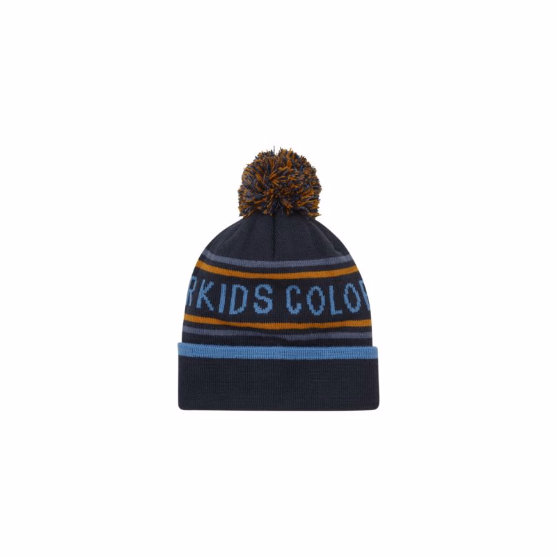 Detská zimná čiapka COLOR KIDS Hat - Logo CK-741915.7850-Total Eclipse