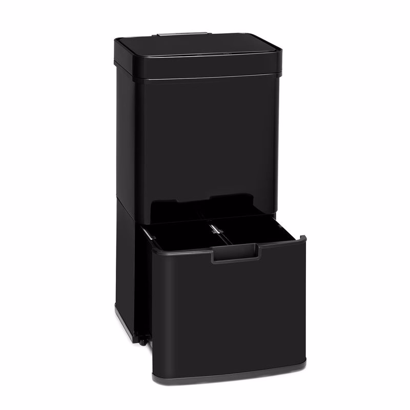 Klarstein Touchless Black Stainless Steel, odpadkový kôš, senzor, 72 l, čierny