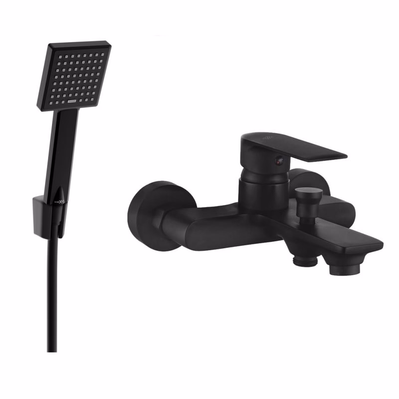 MEXEN/S - R45 Royo vaňová batéria so sprchou set, čierna 7223R45-70