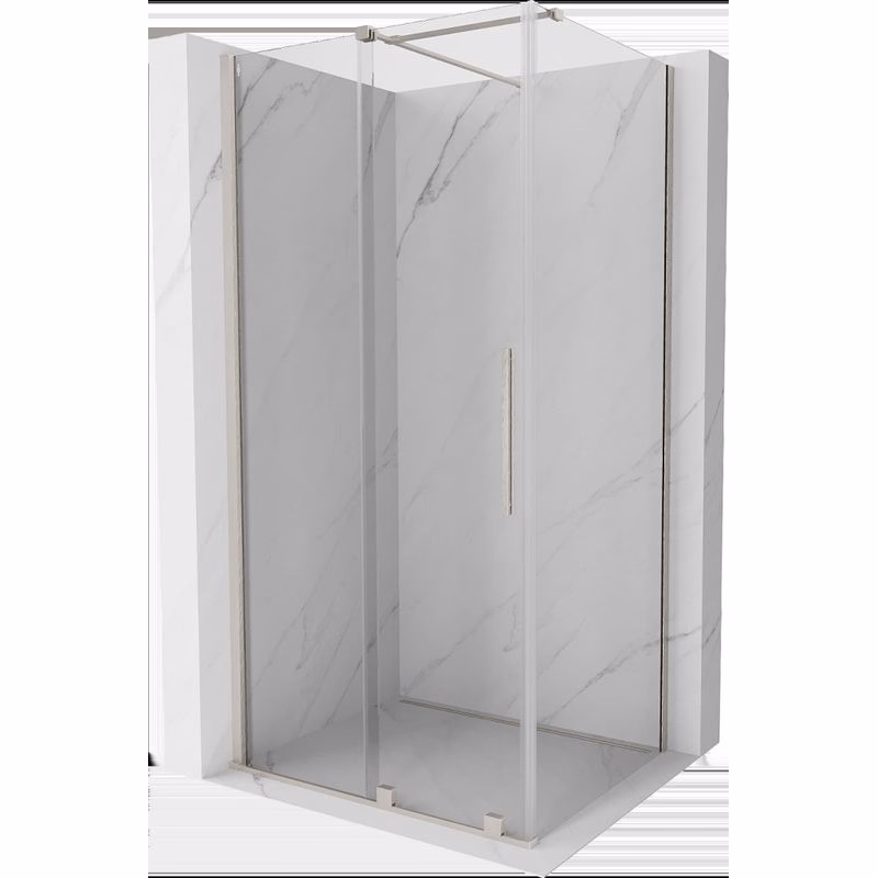 MEXEN/S - Velár sprchovací kút, posuvné dvere 120 x 80, transparent, nikel kefovaná 871-120-080-01-97