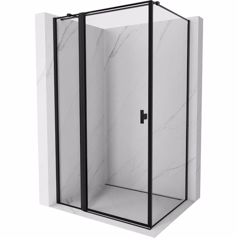 MEXEN/S - Mist T sprchovací kút dvere krídlové ľavá 90 x 120, čierny okraj, čierna 8A4T-090-120-70-70-L