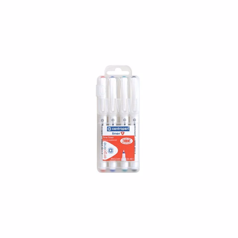 Popisovač Centropen 4611/4 F Liner 4 farby 0,3mm