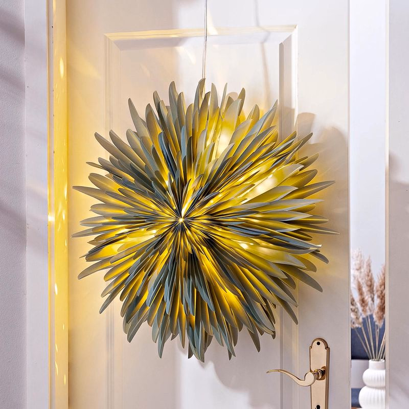 LED kvetinová dekorácia Dahlia, zelená, 60 cm