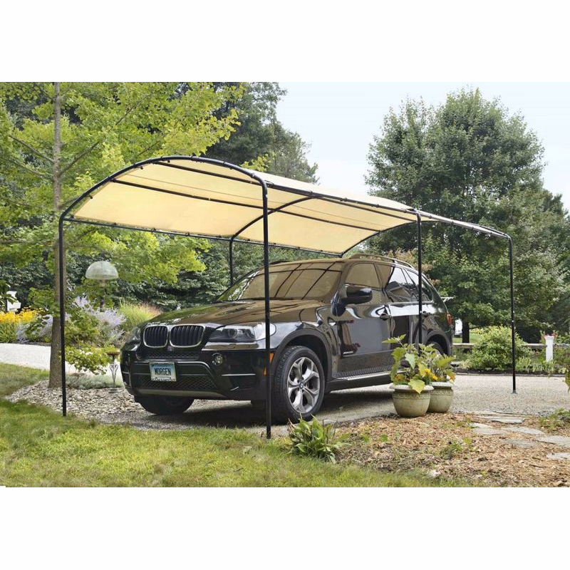 Plachtový prístrešok na auto 270 x 490 cm piesková Dekorhome