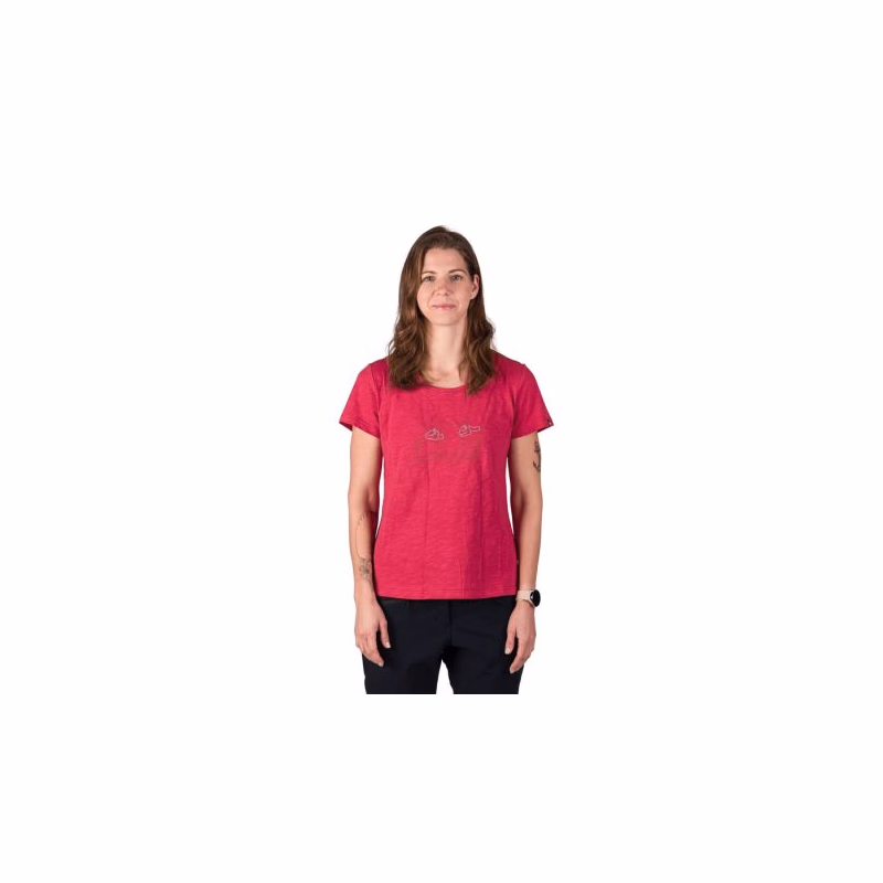 Dámske turistické tričko s krátkym rukávom NORTHFINDER HELENA-510cherry