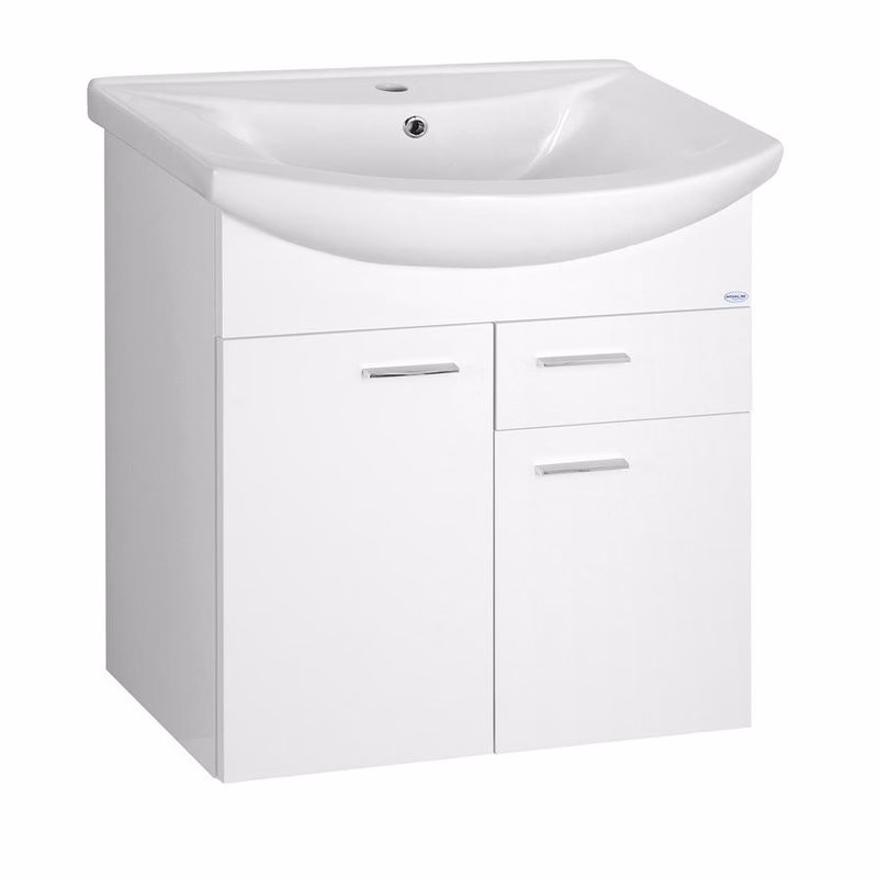 AQUALINE - ZOJA umývadlová skrinka 61,5x74x32cm, 2x dvierka, 1x zásuvka, biela 51065A