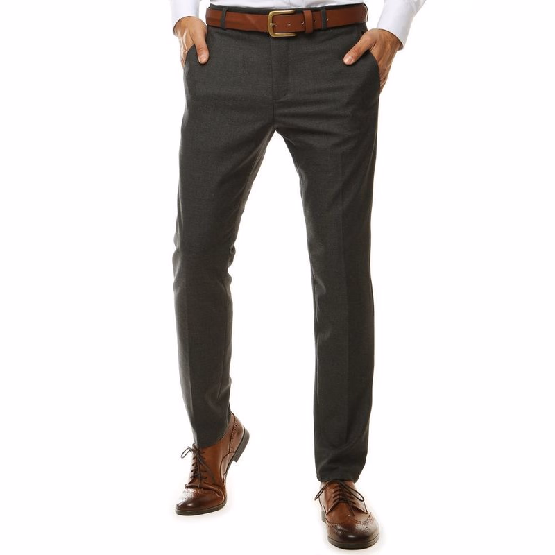 Elegantné tmavo-sivé pánske nohavice UX2547 skl.1