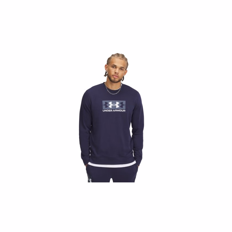 Pánska mikina UNDER ARMOUR UA Rival Terry Logo Crew Q2-BLU