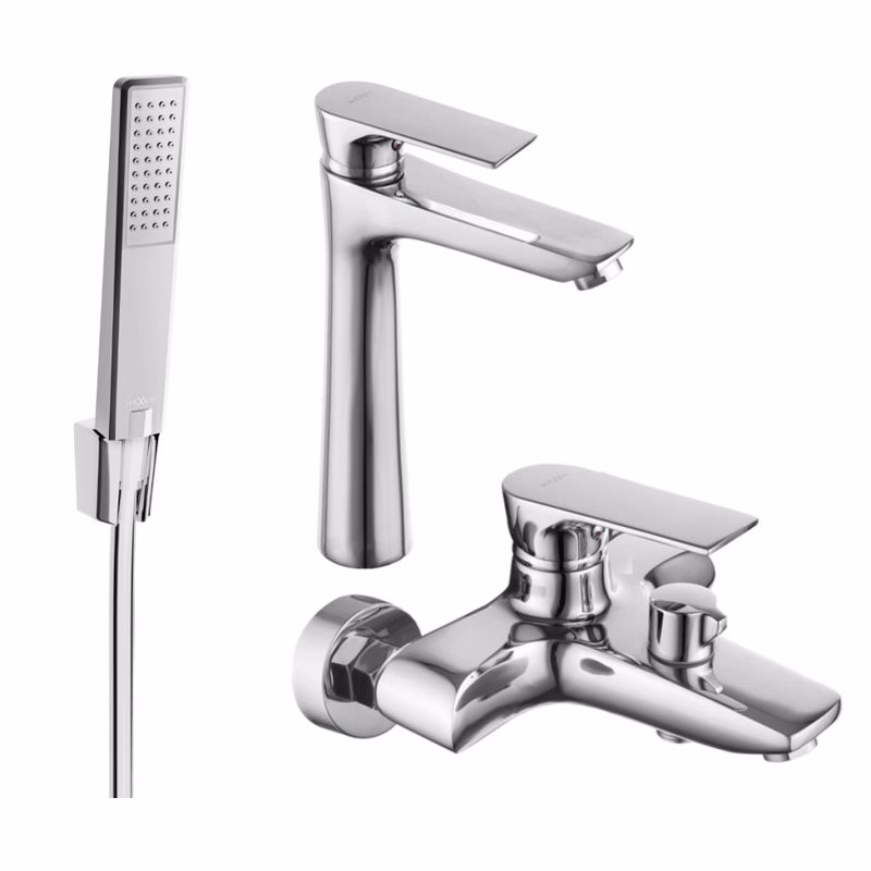 MEXEN/S - Axel R72 SET vaňová a umývadlová batéria, chróm 73813R72-00
