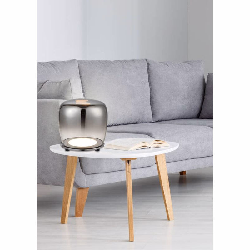 Stojaca lampa čierna sklenená LED 17cm Berloz Ledea