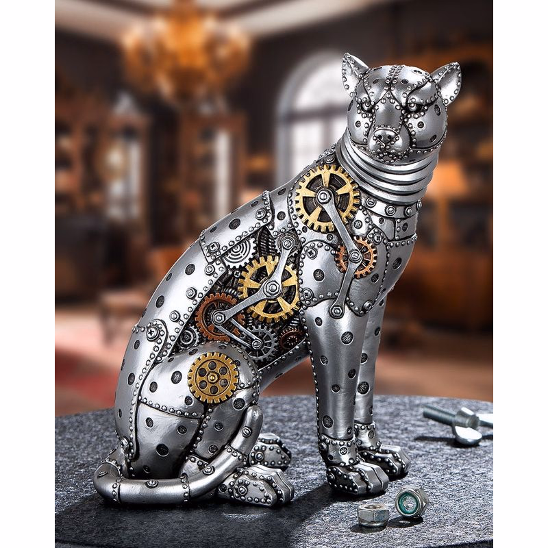 Steampunková soška "Leopard" kov