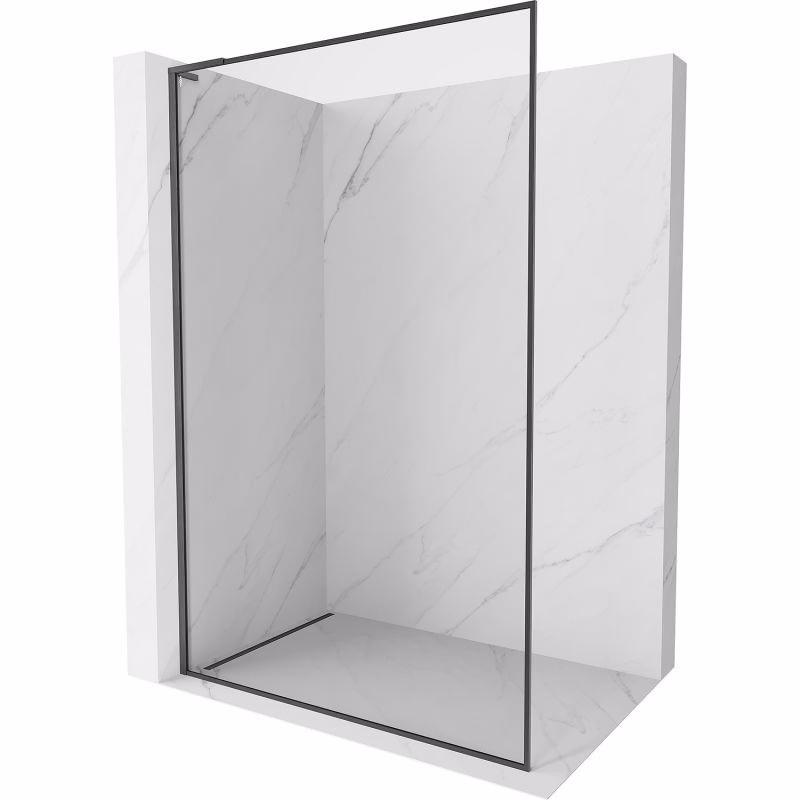 MEXEN/S - Kyoto-XF L Sprchová zástena WALK-IN s rámom 120x202, transparent 10 mm, grafit kartáčovaná 800-120-174-66-00-XF