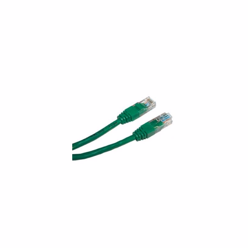 Síťový LAN kábel UTP patchcord, Cat.5e, RJ45 samec - RJ45 samec, 3 m, netienený, zelený, economy, DOPREDAJ