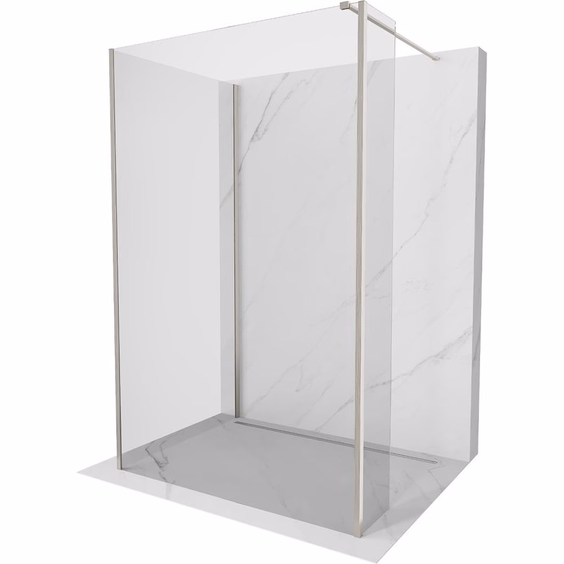 MEXEN/S - Kioto Sprchová zástena WALK-IN 100 x 95 x 30, transparent, nikel kefovaná 800-100-095-221-97-00-030