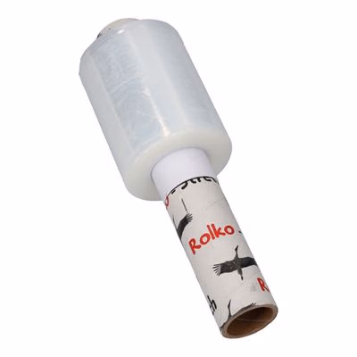 Mini stretch foil with a cardboard handle for car steering wheel