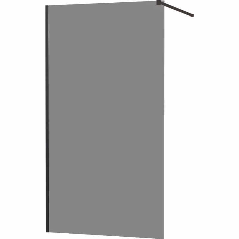 MEXEN/S - KIOTO Sprchová zástena WALK-IN 120x200 cm 8 mm, čierna, dymové sklo 800-120-101-70-40