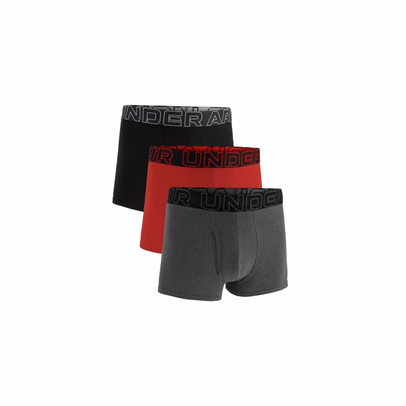 Pánske boxerky UNDER ARMOUR 3 PACK-UA PERFORMANCE COTTON - SOLID 3 inch-GRY