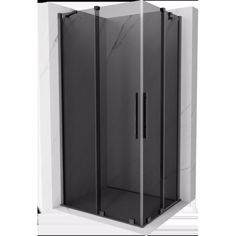 MEXEN/S - Velar Duo sprchovací kút, posuvné dvere 90 x 80, grafit, grafit kartáčovaná 871-090-080-42-66