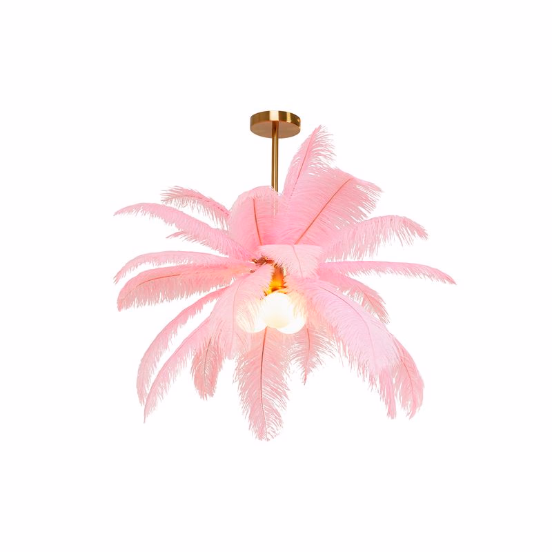 Feather Palm závesná lampa Ø87 cm ružová