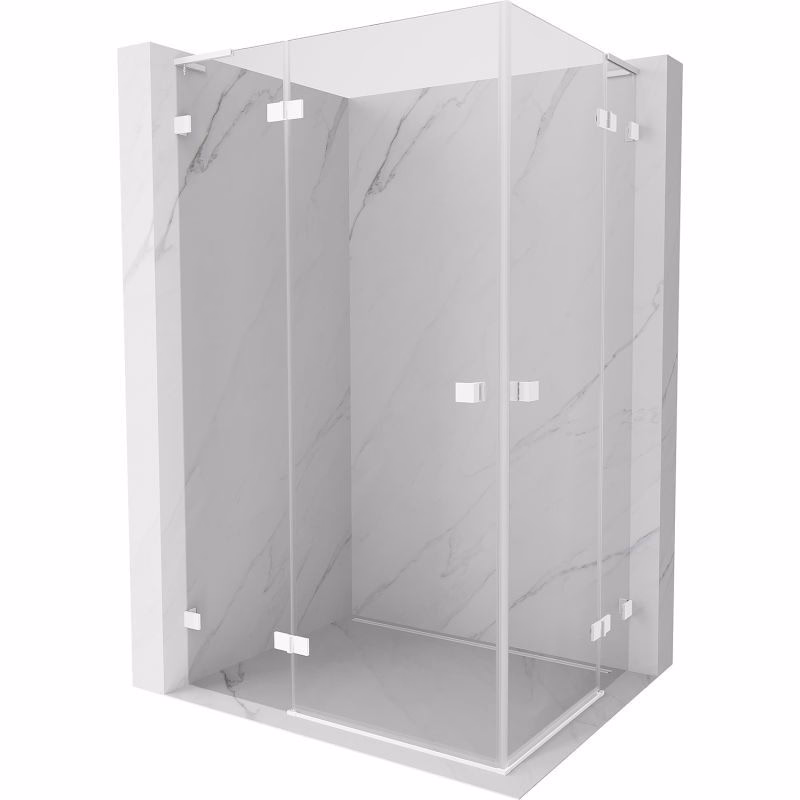 MEXEN/S - Lunar L Duo sprchový kút dvere krídlové 120 x 110, transparent, biela 834L-120L-110P-20-00