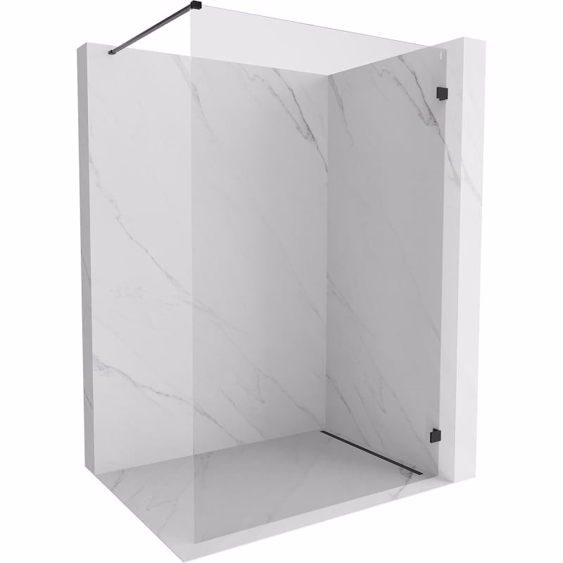 MEXEN/S - Lunar Sprchová zástena WALK-IN pravá 130 x 200, transparent 8 mm, čierna 830-130-000-70-00-P